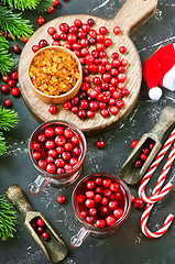 Image showing cranberry drink and berries