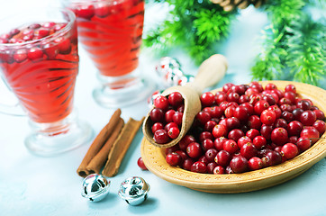 Image showing cranberry drink and berries