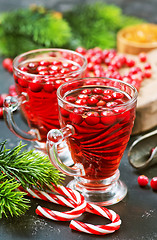 Image showing cranberry drink and berries