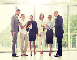 Image showing business people with tablet pc computers at office