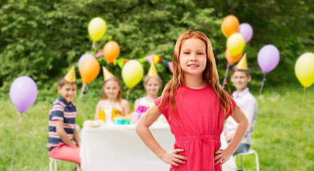 Image showing smiling red haired girl at birthday party