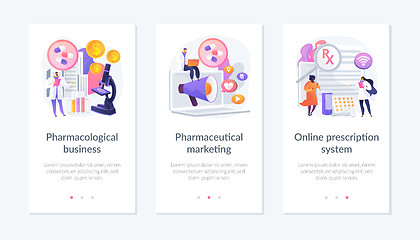 Image showing Pharmacological service app interface template.
