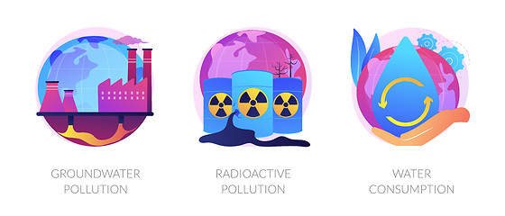 Image showing Water pollution vector concept metaphors