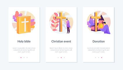 Image showing Christianity app interface template.