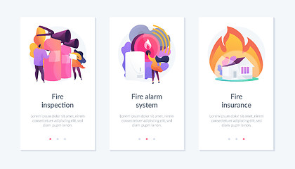 Image showing Fire prevention app interface template.