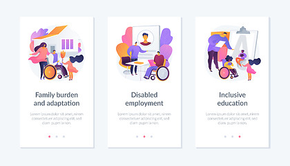 Image showing Disabled people assistance app interface template.