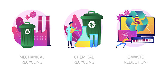 Image showing Waste material reuse vector concept metaphors.