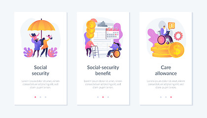 Image showing State social security system app interface template.
