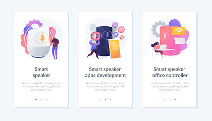 Image showing Smart speaker technology app interface template.