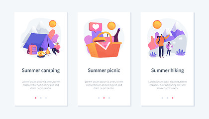 Image showing Summer weekend activities app interface template.