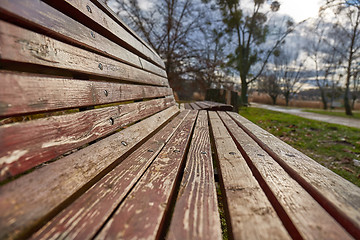 Image showing PArk bench close up
