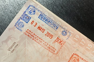 Image showing Colombian visa passport stamp