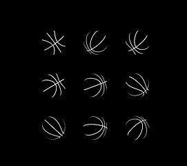 Image showing Set of basketball balls with different rotation angles. Vector 3d