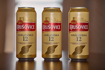 Image showing Cans of Krusovice Czech beer