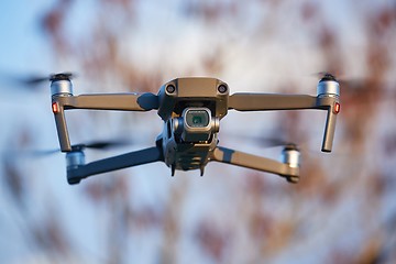 Image showing Drone flying outdoors