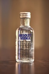 Image showing Absolut Vodka small bottle