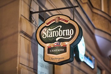 Image showing Starobrno beer pub sign