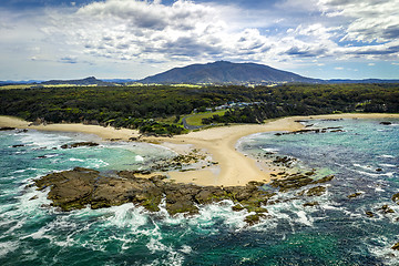 Image showing Mystery Bay and Mount Gulaga in teh distance