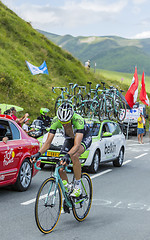 Image showing The Cyclist Maarten Wynants on Col de Peyresourde - Tour de Fran