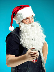 Image showing Portrait of Man in Santa Claus Costume