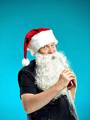 Image showing Portrait of Man in Santa Claus Costume