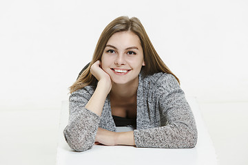 Image showing Beautiful woman looking happy