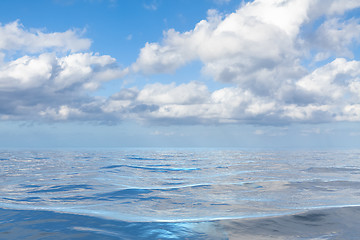 Image showing blue sky with white clouds over the sea