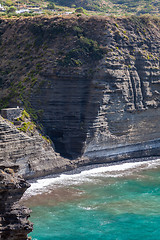 Image showing rough coast at Lipari Islands Sicily Italy