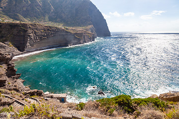 Image showing rough coast at Lipari Islands Sicily Italy