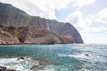 Image showing rough coast at Lipari Islands Sicily Italy