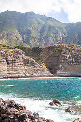 Image showing rough coast at Lipari Islands Sicily Italy