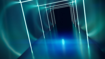 Image showing neon lights tunnel background