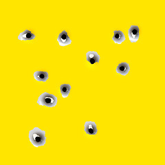 Image showing bullet holes yellow