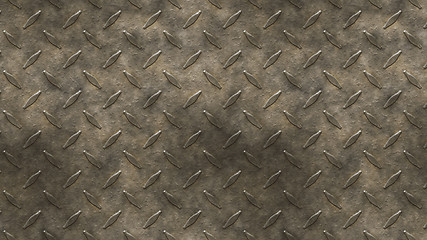 Image showing rusty diamond metal plate texture