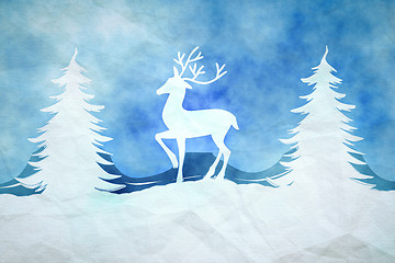 Image showing blue christmas background watercolors