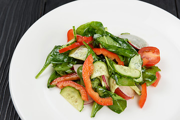 Image showing Vegetable salad on white plate