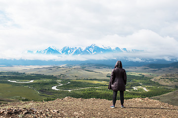 Image showing Woman in the mountain