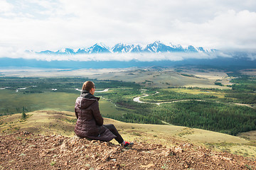 Image showing Woman in the mountain