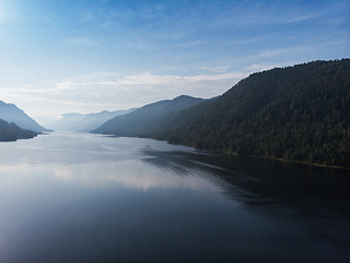 Image showing Aerial view on Teletskoye lake in Altai mountains