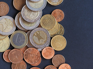 Image showing Euro coins, European Union over black