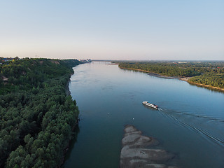 Image showing Aerial view of big siberian Ob river