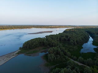 Image showing Aerial view of big siberian Ob river