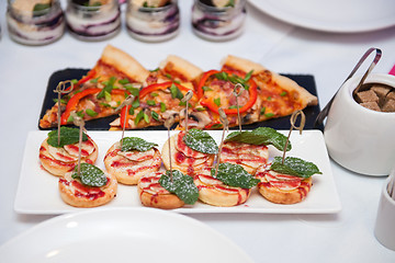 Image showing Catering food table set