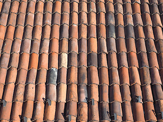 Image showing red roof tiles background