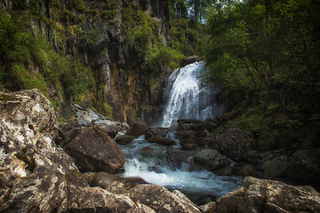 Image showing Korbu Waterfall at Lake Teletskoye