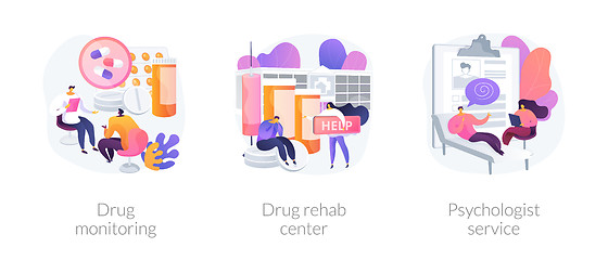 Image showing Addiction treatment vector concept metaphors.