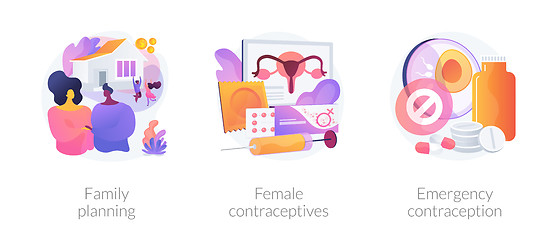 Image showing Family planning and birth control vector concept metaphors.