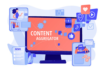 Image showing Content aggregator concept vector illustration