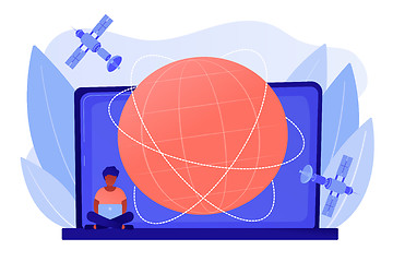 Image showing Global web connection concept vector illustration.