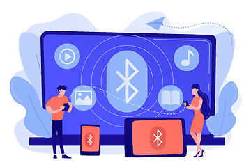 Image showing Bluetooth connection concept vector illustration.